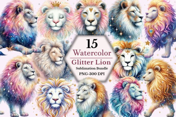 Download Glitter Lion Clipart Bundle - Lion Collection