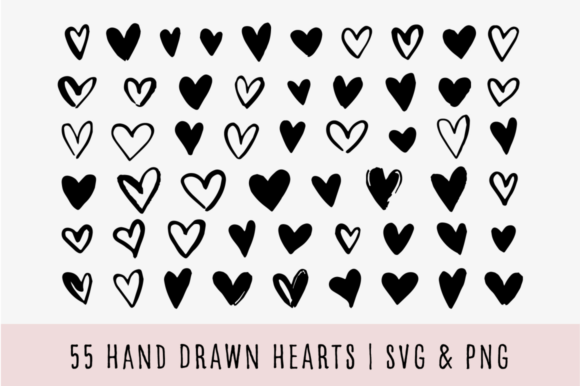 Download Hand Drawn Doodle Hearts Svg - Hearts Collection