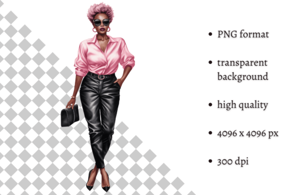Download Fashion Lady Boss in Pink PNG Clipart - Ink Collection